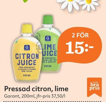 Hemköp Pressad citron, lime erbjuda