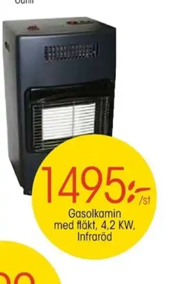 Gasolkamin Med Fläkt 4,2kw
