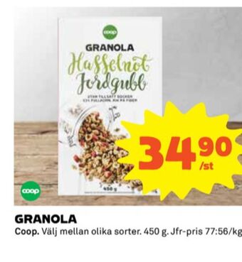 Coop Coop granola erbjuda