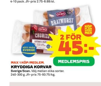 Stora Coop Scan bratwurst erbjuda