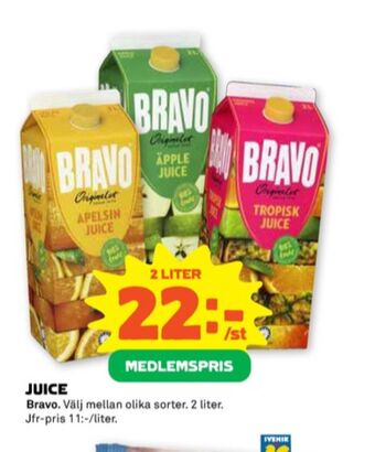 Stora Coop Bravo juice erbjuda