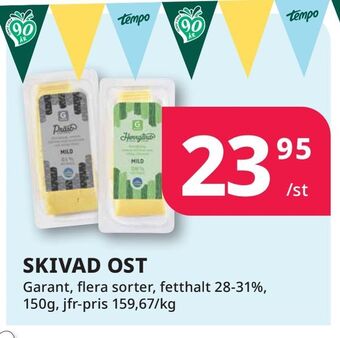 Tempo Skivad ost erbjuda