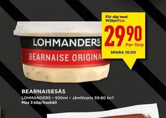 Willys Bearnaisesås erbjuda