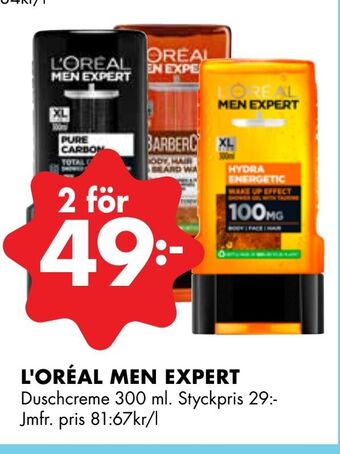 ÖoB L'oréal men expert erbjuda