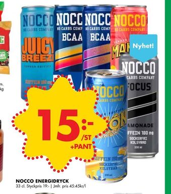 ÖoB Nocco energidryck erbjuda