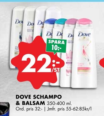 ÖoB Dove schampo & balsam erbjuda