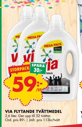 ÖoB Via flytande tvättmedel erbjuda