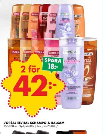 ÖoB L'oréal elvital schampo & balsam erbjuda