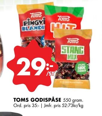 ÖoB Toms godispåse erbjuda