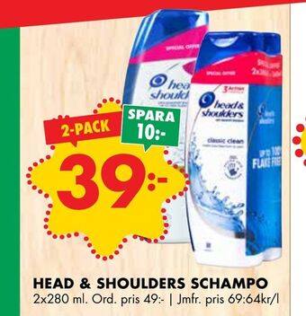 ÖoB Head & shoulders schampo erbjuda