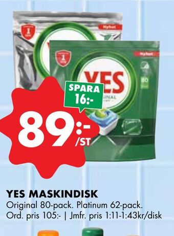 ÖoB Yes maskindisk erbjuda