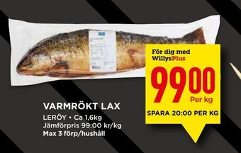 Willys Varmrökt lax erbjuda