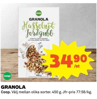 Coop Granola erbjuda
