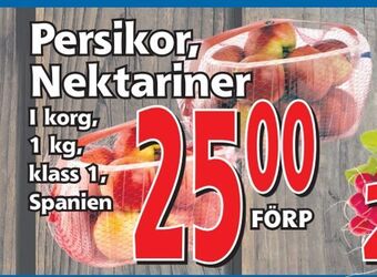 Supergrossen Persikor, Nektariner erbjuda