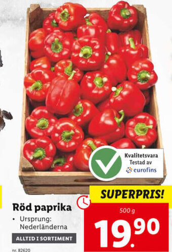 Lidl Rød Paprika erbjuda