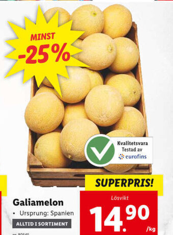 Lidl Galiamelon erbjuda