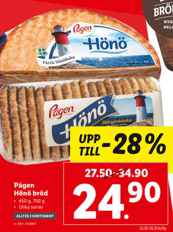 Lidl Pågen Hönö Bröd erbjuda