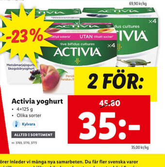 Lidl Activia Yoghurt erbjuda