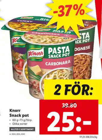 Lidl Knorr Snack Pot erbjuda