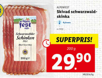 Lidl Skivad Schwarzwald Skinka erbjuda