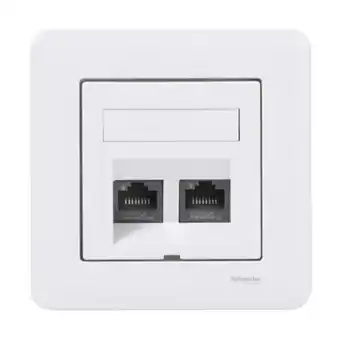 Schneider electric exxact infällt utp-nätverksuttag cat.6 2-port