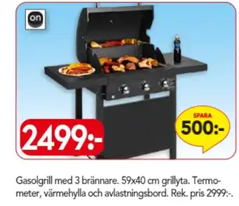 Bo Ohlsson Gasolgrill med 3 brännare erbjuda
