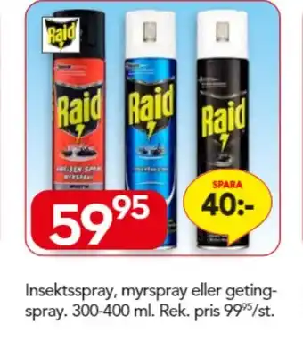 Bo Ohlsson Raid Inseksspray erbjuda