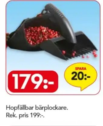 Hopfällbar bärplockare