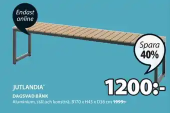 JYSK Dagsvad Bänk erbjuda