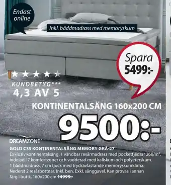 Kontinentalsäng 160xx200Cm