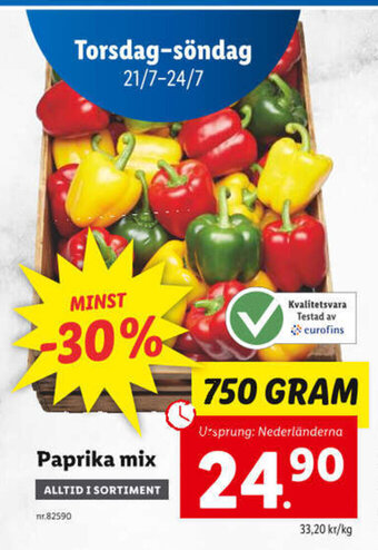 Lidl Paprika Mix erbjuda