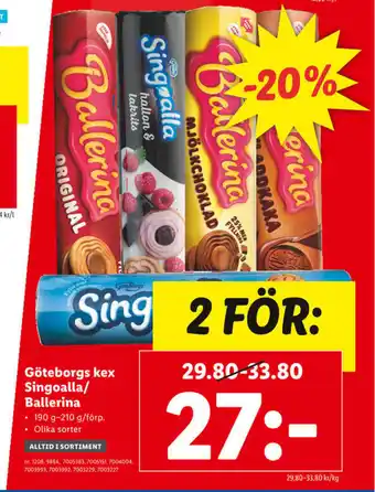Lidl Göteborgs kex Singoalla/Ballerina erbjuda