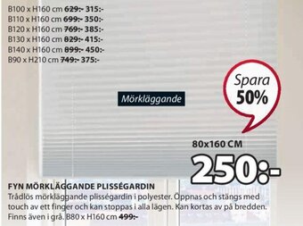 JYSK Fyn Mörkläggande Plisségardin erbjuda