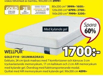 JYSK Gold F110-Skummadrass erbjuda