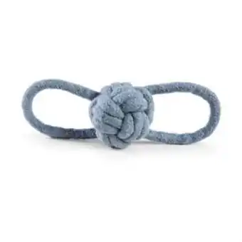 Arken Zoo Little&bigger recycled cotton repboll med öglor blå erbjuda