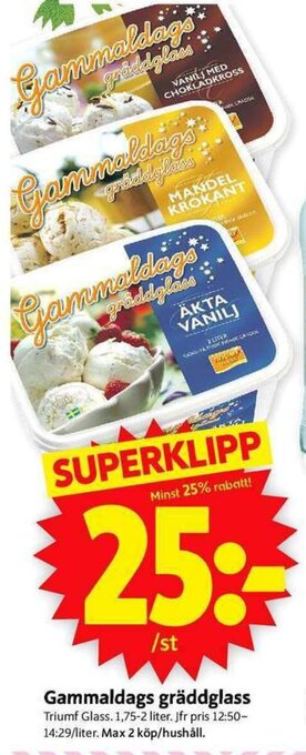 ICA Supermarket Gammaldags gräddglass erbjuda