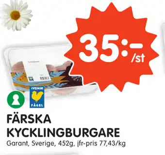 Färska kycklingburgare 452g