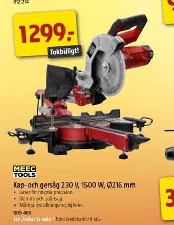 Jula Kap- och gersåg 230 V, 1500 W, Ø216 mm erbjuda