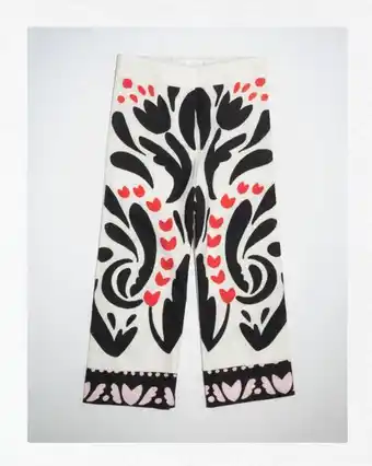 ZARA Printed linen blend trousers erbjuda