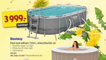 Jula Pool med stålram 7250 l, 424x250x100 cm erbjuda