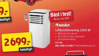 Jula Luftkonditionering 2300 w erbjuda