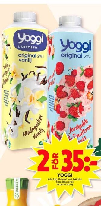 ICA Maxi Yoggi yoghurt erbjuda