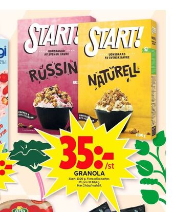 ICA Maxi Start! granola erbjuda