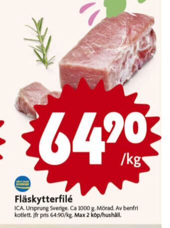 ICA Nära Ica fläskytterfilé erbjuda