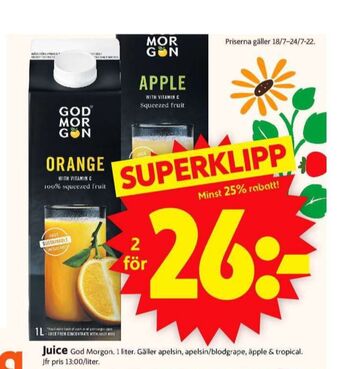 ICA Supermarket God morgon juice erbjuda