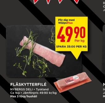 Willys Nybergs deli fläskytterfilé erbjuda