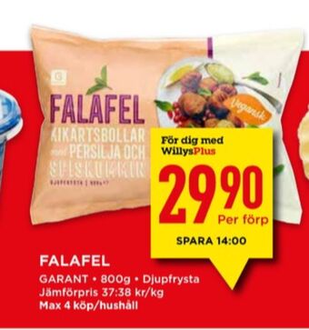 Willys Garant falukorv erbjuda