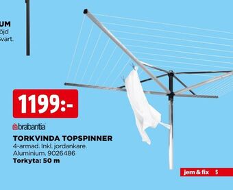 Jem&Fix Torkvinda topspinner erbjuda