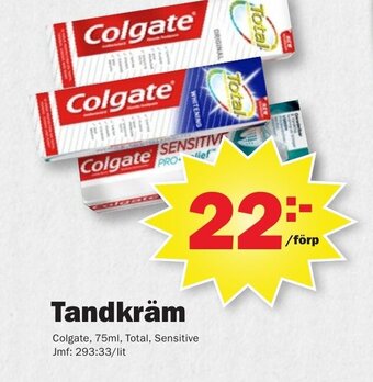 Pekås Colgate Tandkräm erbjuda