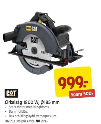 Jula Cirkelsåg 1800 W, Ø185 mm erbjuda
